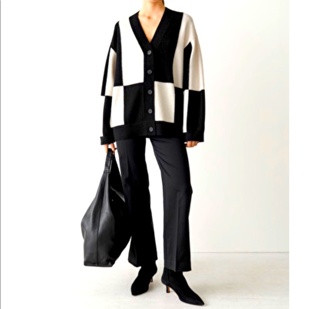 & Other Stories over sized checkered cardigan Medium